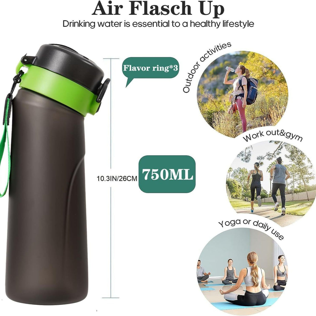 Drink bottle with flavor rings, 750 ml — product view 1
