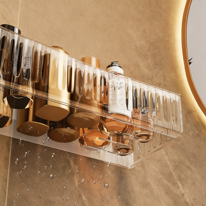 Acrylic wall shelf for bathroom, no drilling — product view 3