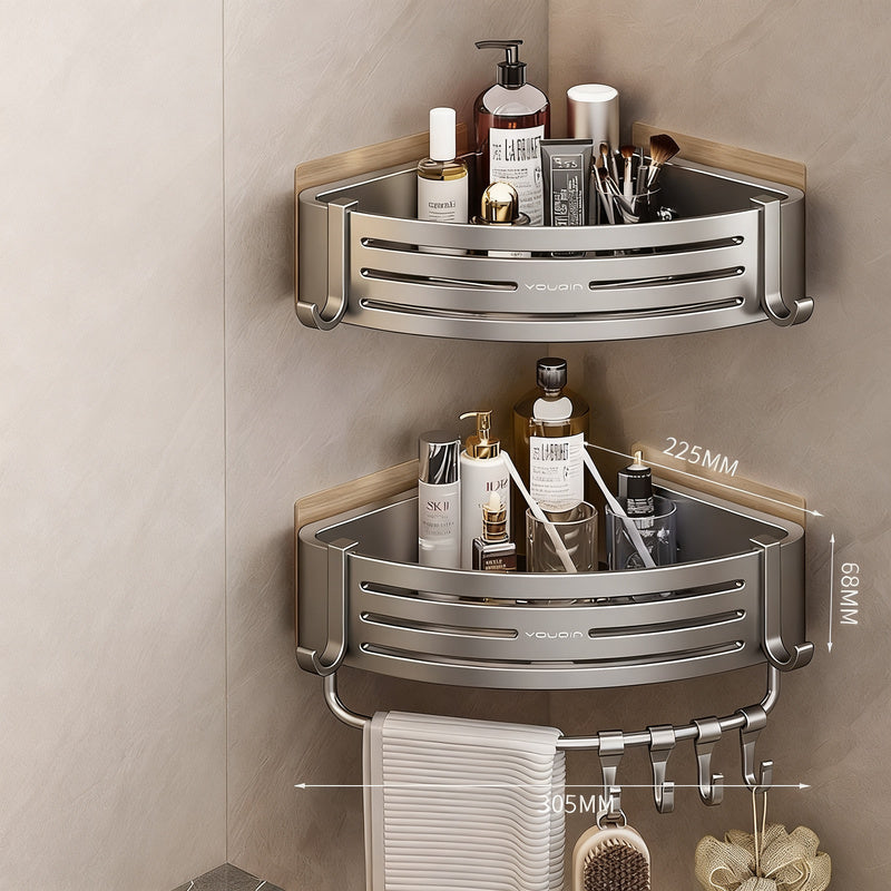 Triangle corner shelf for bathroom, no drilling — product view 6