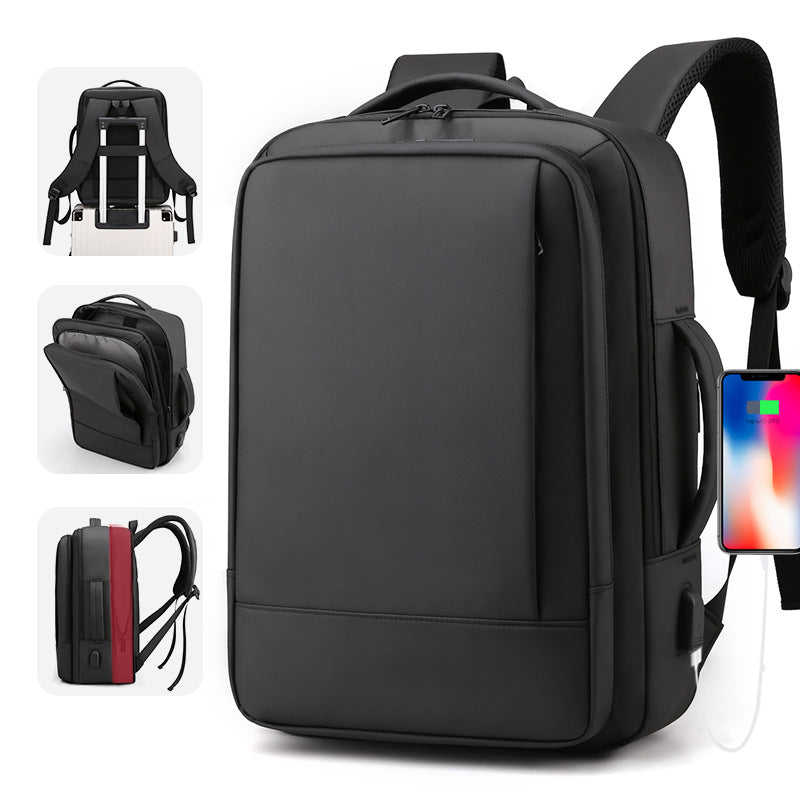 Expandable business backpack with USB charging, 20-35 L — product view 1