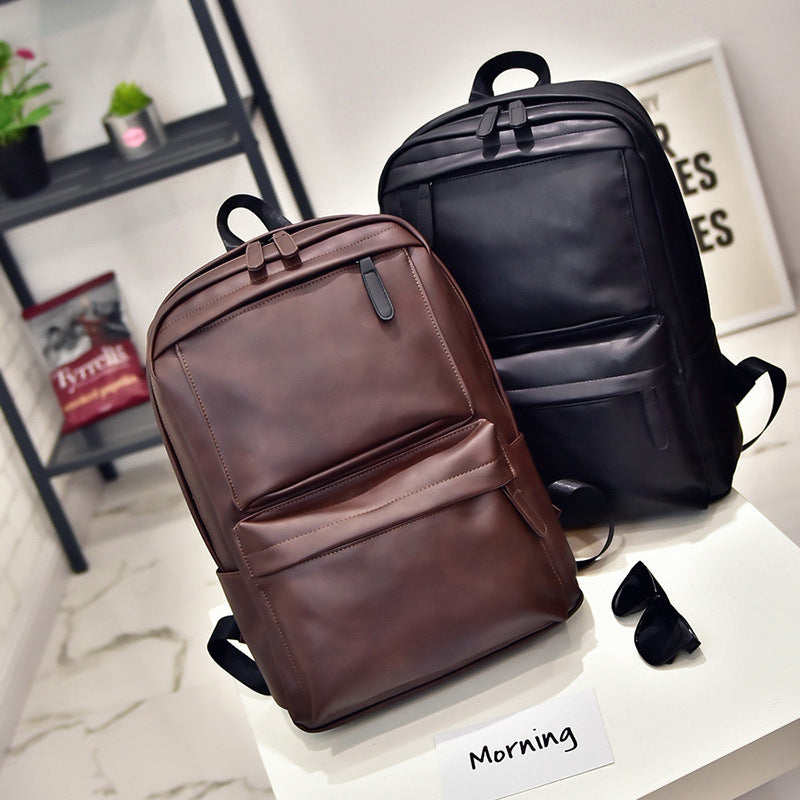 Men's backpack, PU leather, compact, for laptops up to 14 inches — product view 1