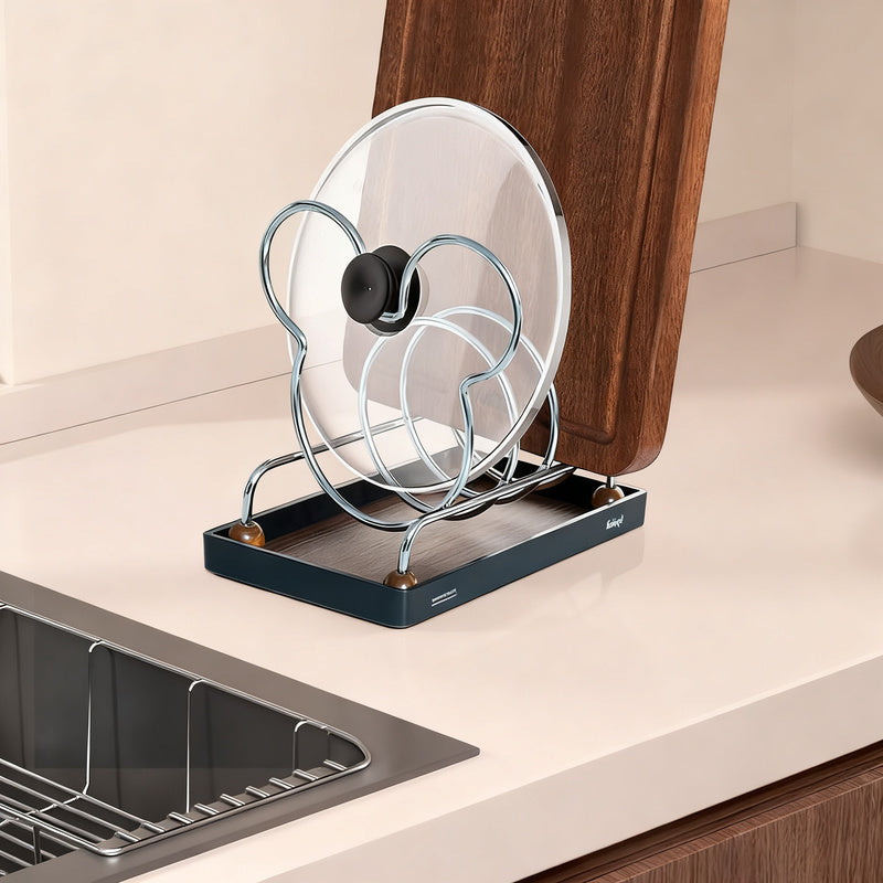 Stainless steel cutting board stand — product view 2