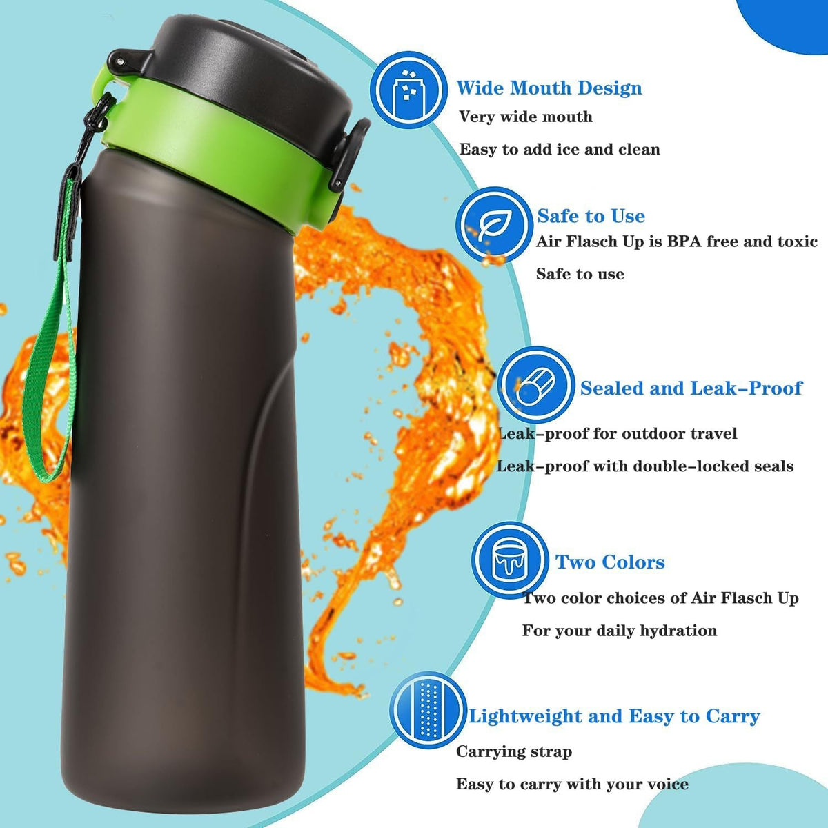 Drink bottle with flavor rings, 750 ml — product view 2