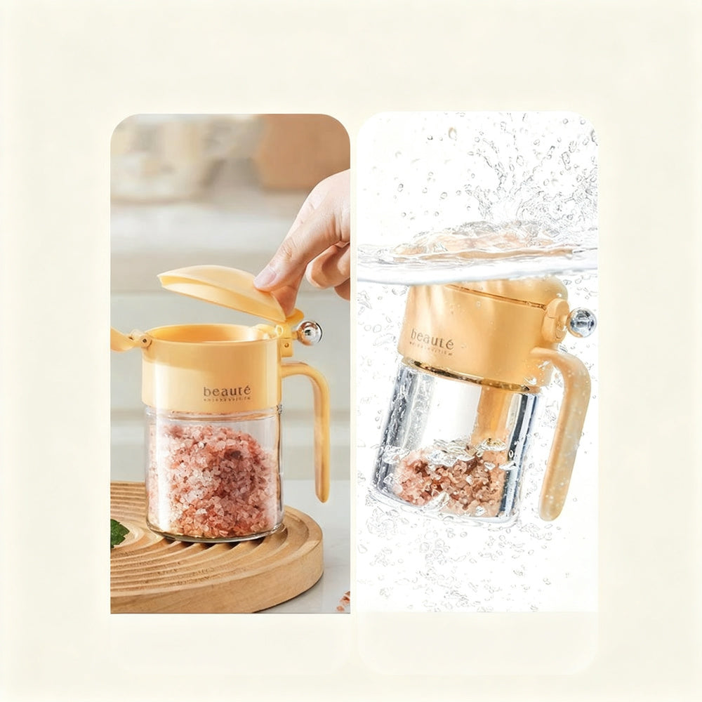 Spice jar with press lid, airtight sealed — product view 4