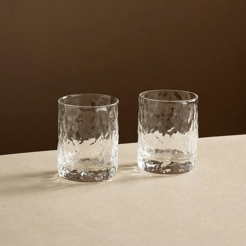 Glass tumblers, approx. 200 ml, with wave pattern — product view 5