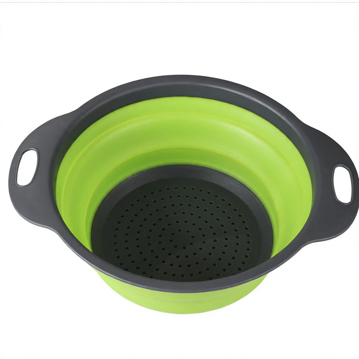 Folding vegetable bowl with strainer — product view 2