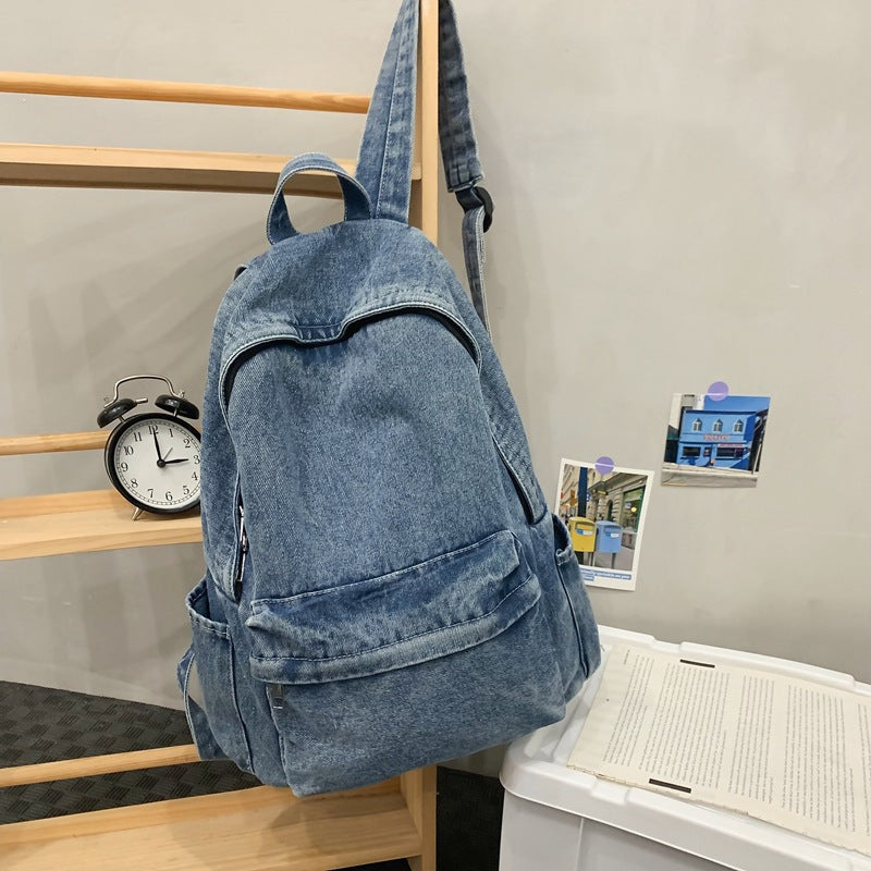 Denim fabric backpack, lightweight and versatile — product view 7