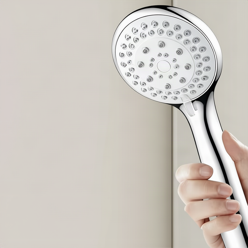 Shower head set with massage function and holder — product view 1