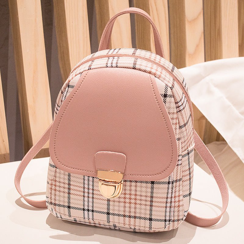 PU backpack with grid pattern, waterproof — product view 7