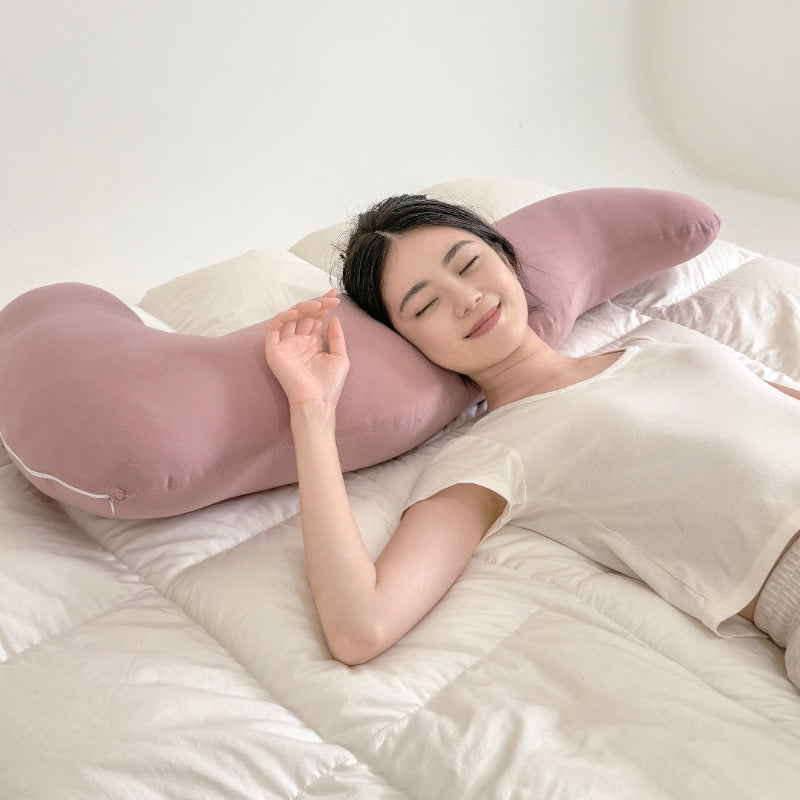 Side sleeper pillow made of cotton, 115 × 48 cm — product view 4