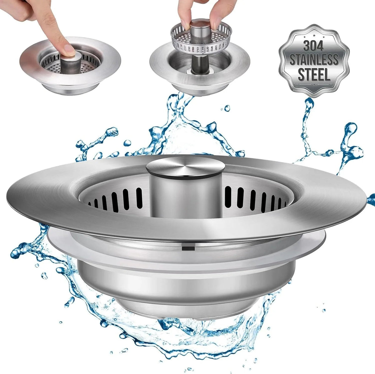 LoungeYard | Stainless Steel Pop-Up No-Odor Drain Filter — product view 1
