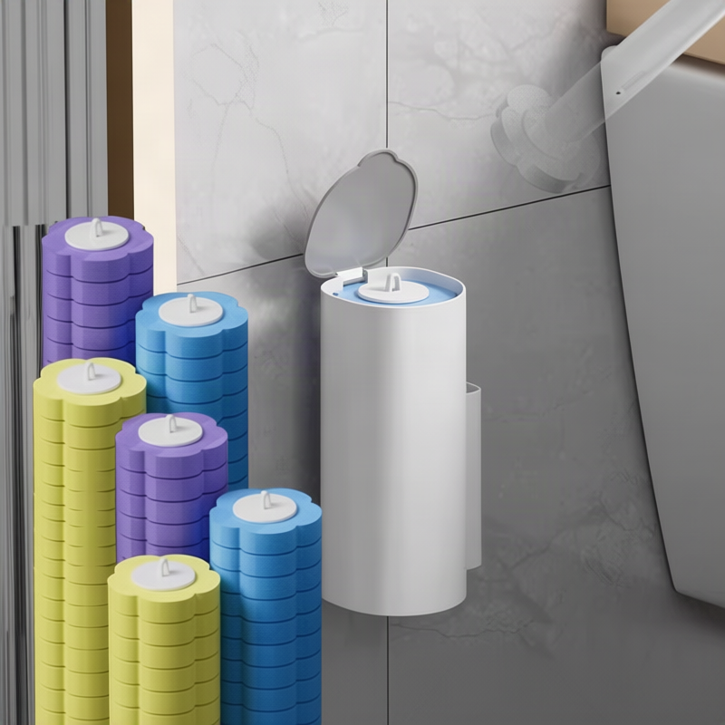 Disposable toilet brush with replacement heads — product view 1