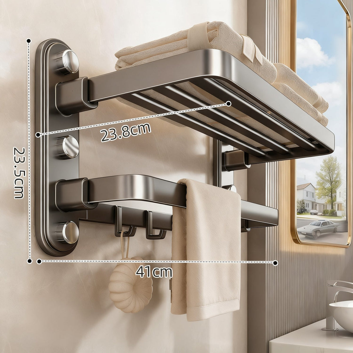 Towel holder without drilling, suction cup mounting — product view 6