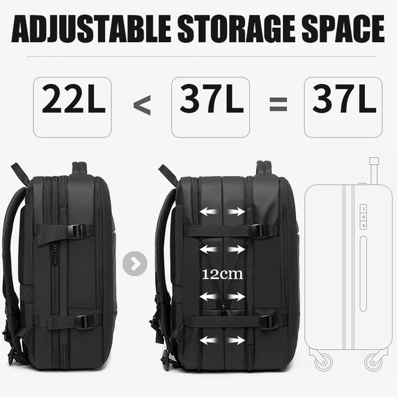 LoungeYard | Waterproof Expandable Travel Backpack – Large Capacity & Anti-Theft Protection — product view 5