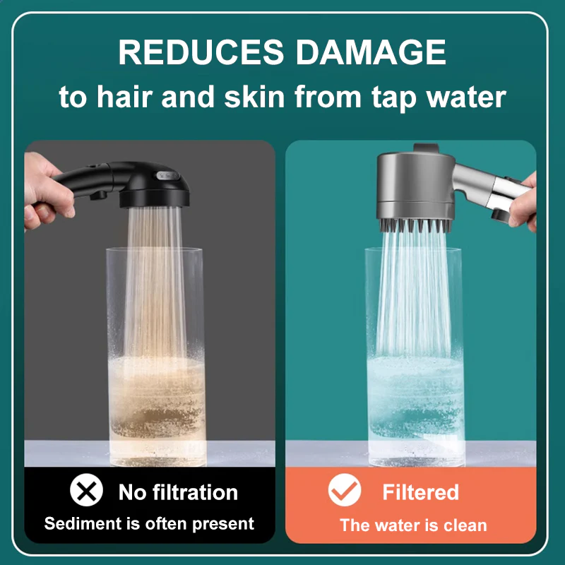 High-Pressure Shower Head with Microhole Water-Saving Plate — product view 5