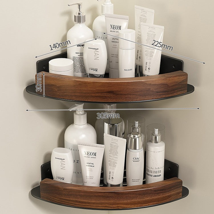 Corner shelf for bathroom, triangular, black — product view 3