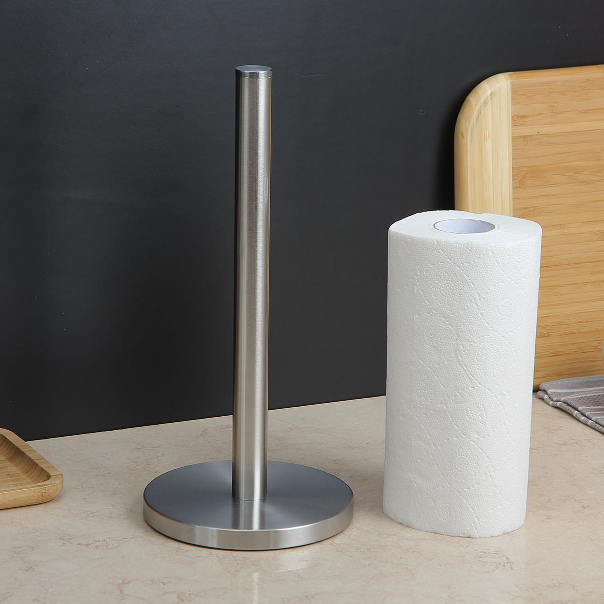 Stainless steel kitchen roll holder — product view 3