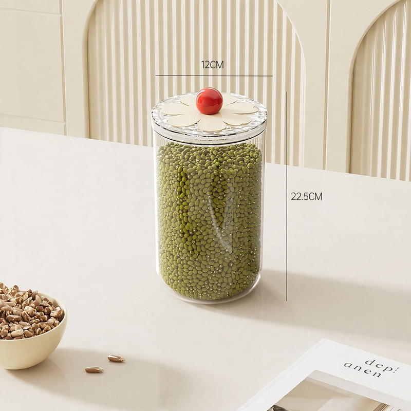 Plastic storage container with lid, transparent — product view 4