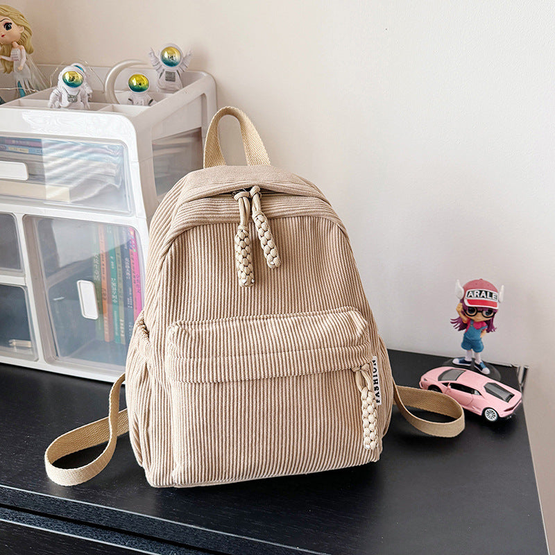Large PU backpack, light, solid color — product view 7