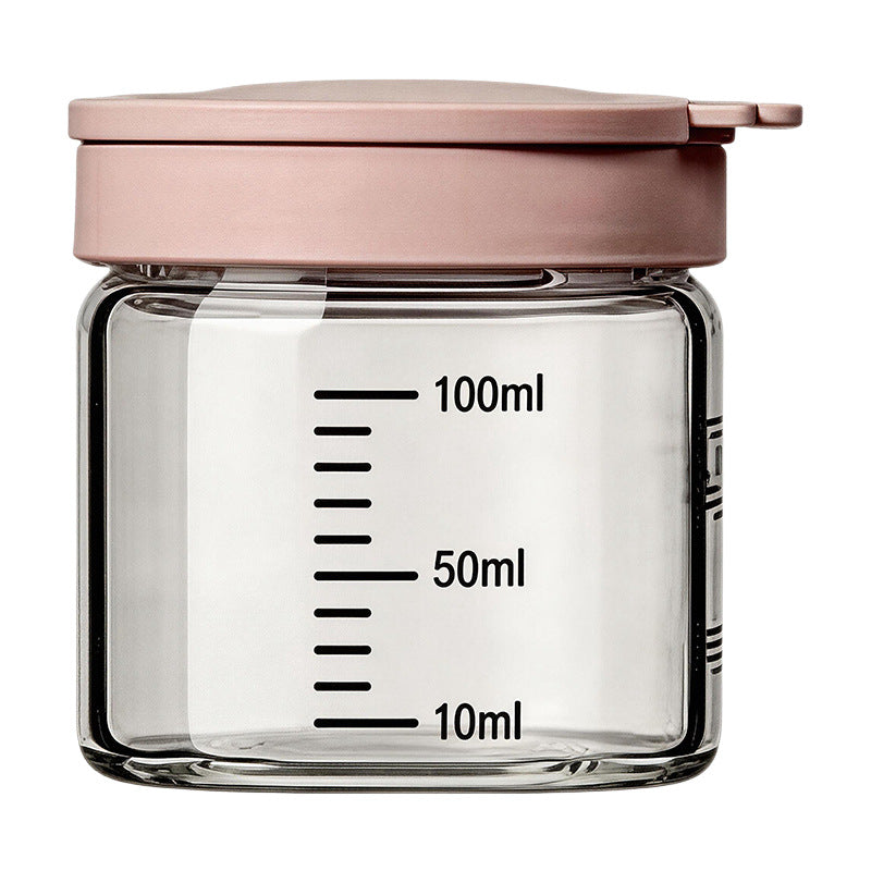 Borosilicate glass storage jar with measurement scale — product view 5