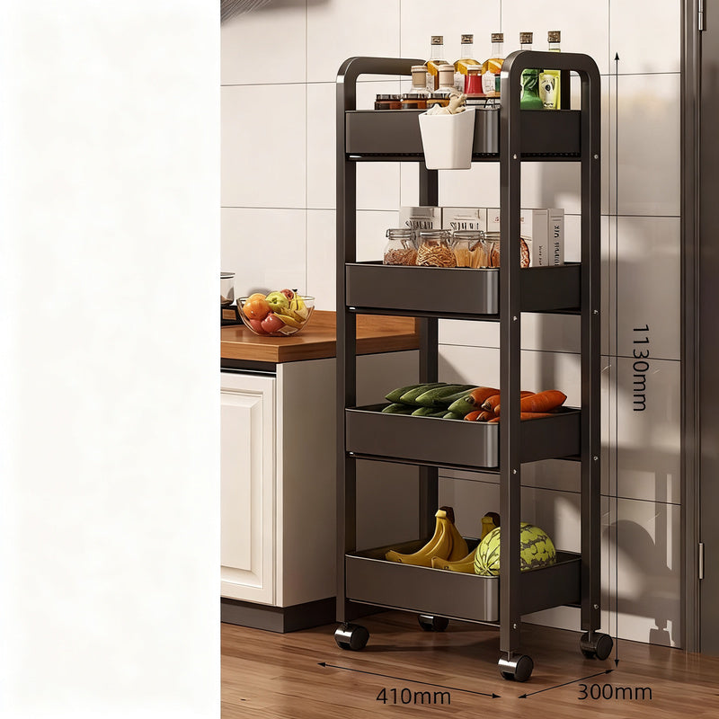 Rolling cart for kitchen, carbon steel, 3–4 levels — product view 3