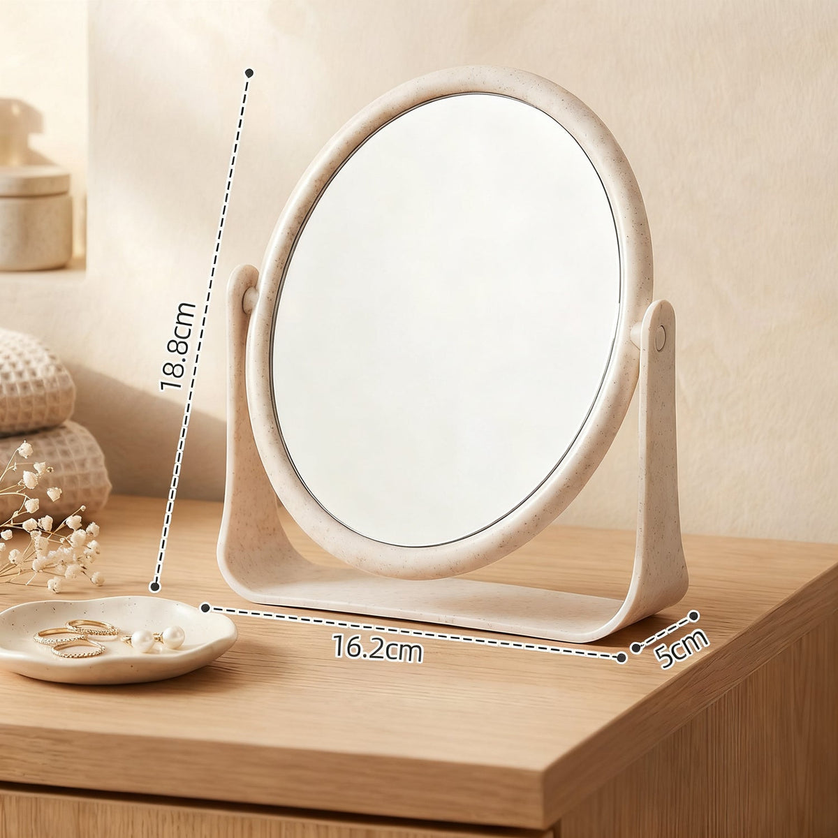 Table mirror, round, 360° rotatable — product view 6