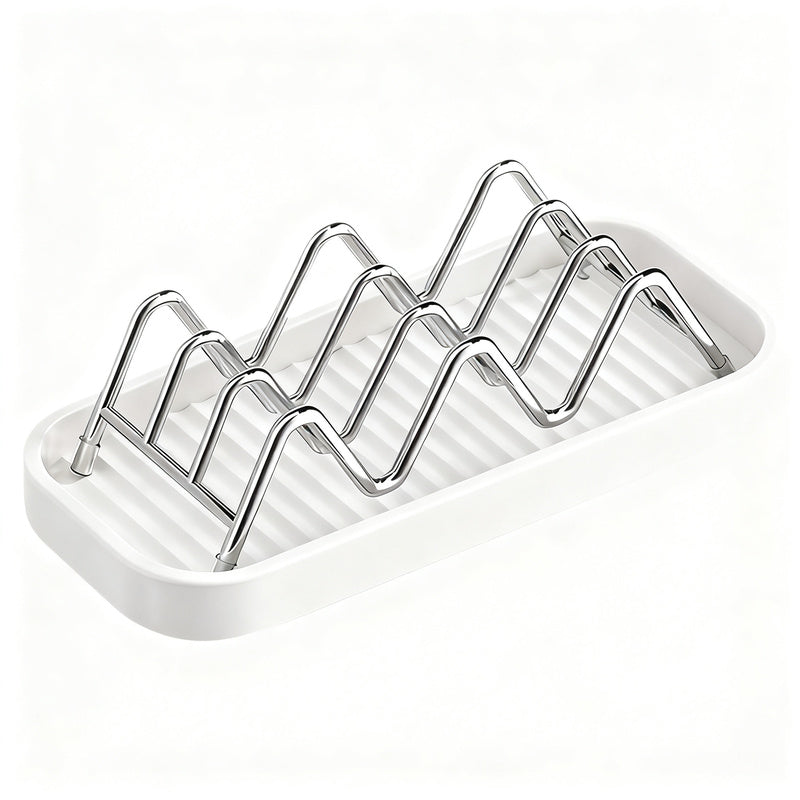 Soap dish made of stainless steel with shelf — product view 4
