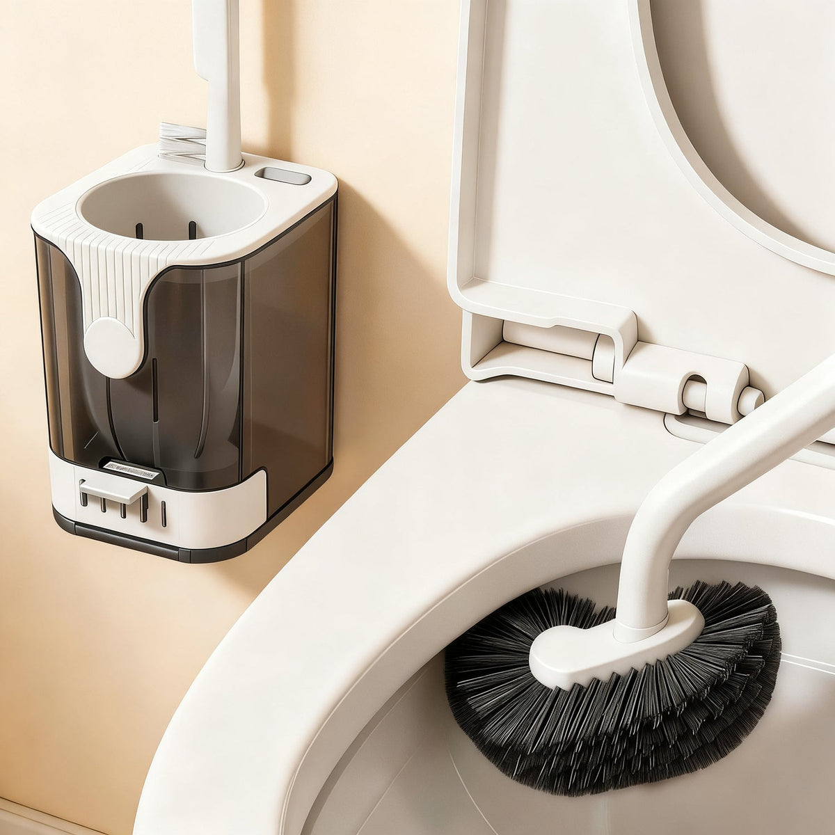 Toilet brush with holder, wall mountable — product view 2