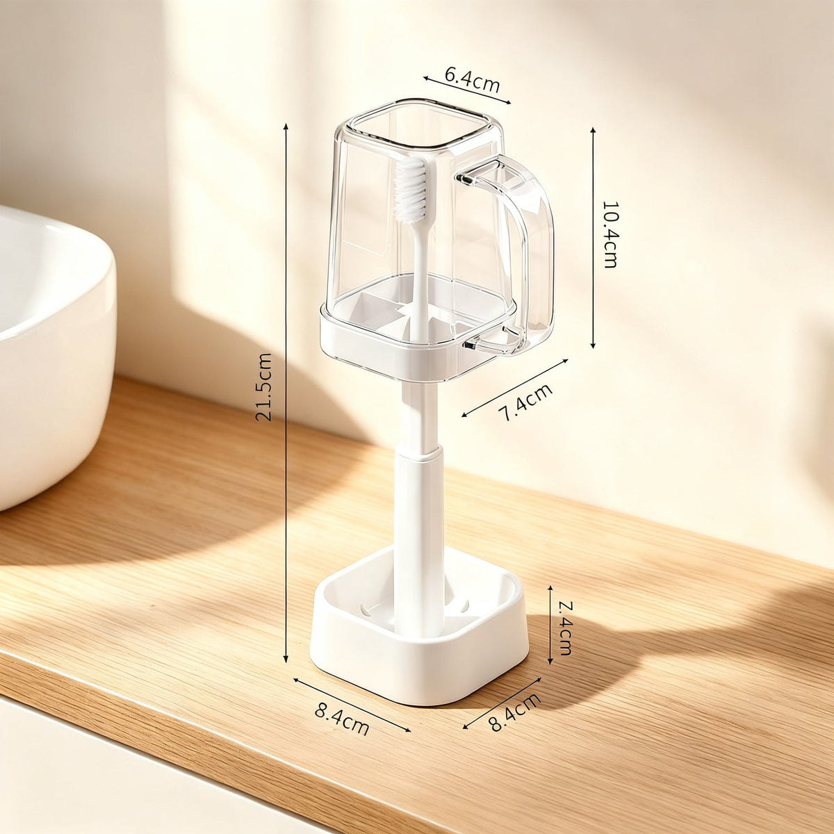 Toothbrush holder with adjustable height, modern design — product view 5