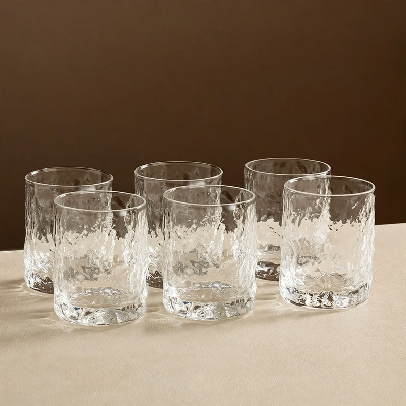 Glass tumblers, approx. 200 ml, with wave pattern — product view 4