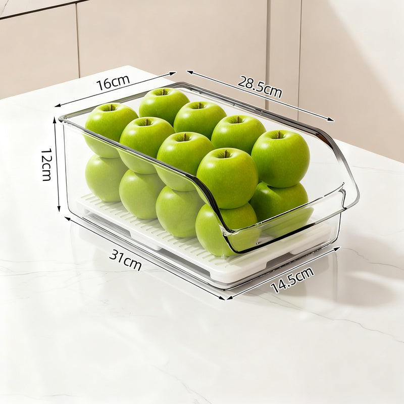 Refrigerator drawer made of PET with drain grid — product view 4