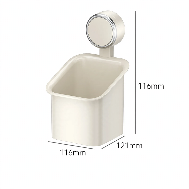 Wall-mounted storage box with suction cup — product view 6