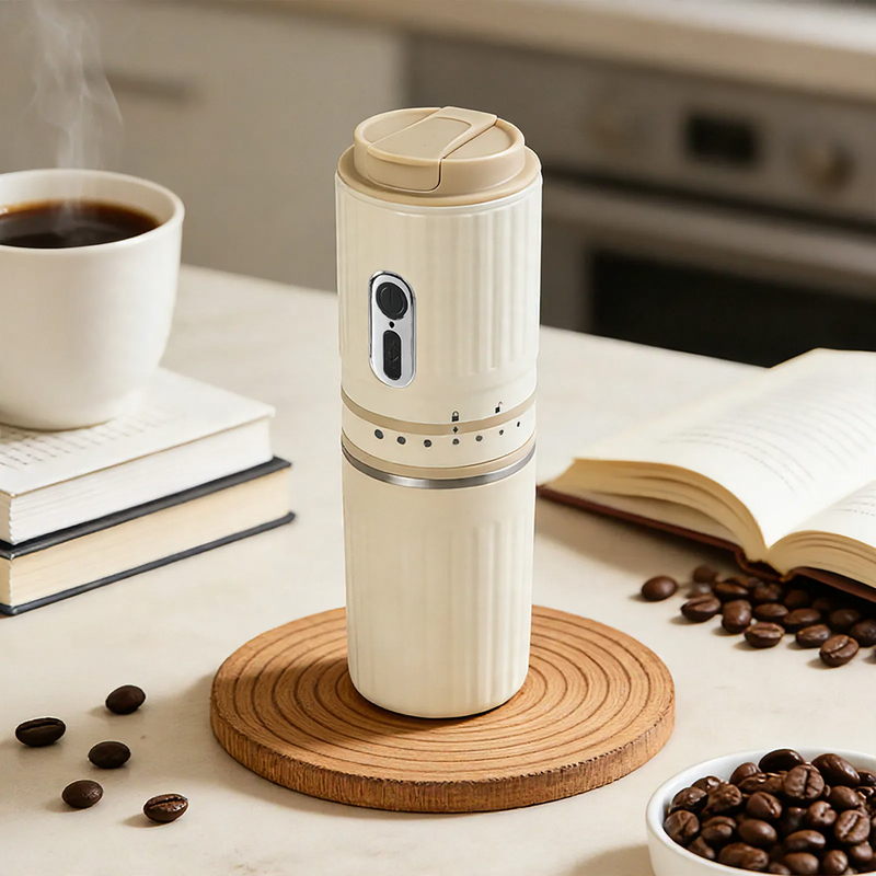 Portable espresso machine with grinder, model ABS — product view 1