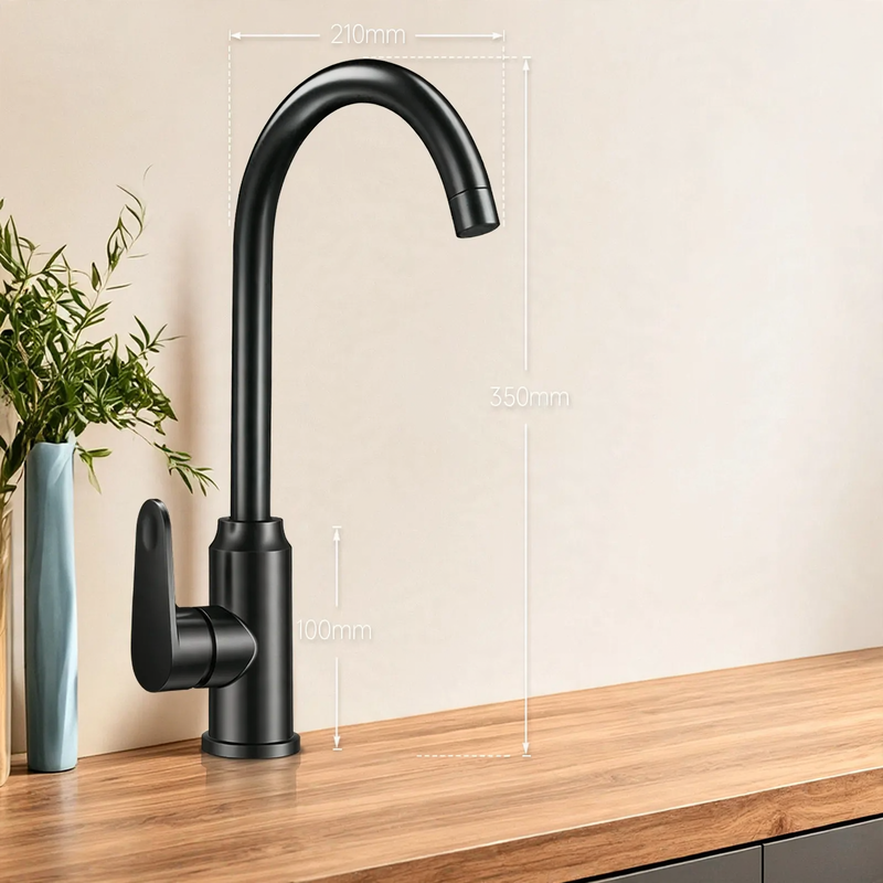 Kitchen faucet with splash guard, swivel, model S-10804 — product view 2