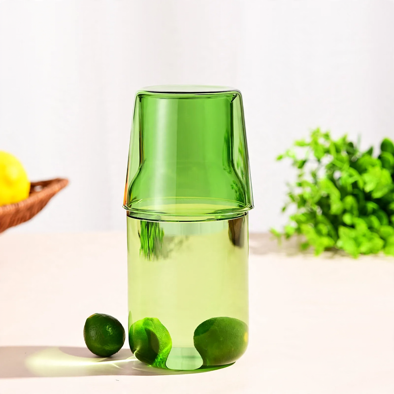 Glass jug with glass, heat resistant — product view 2