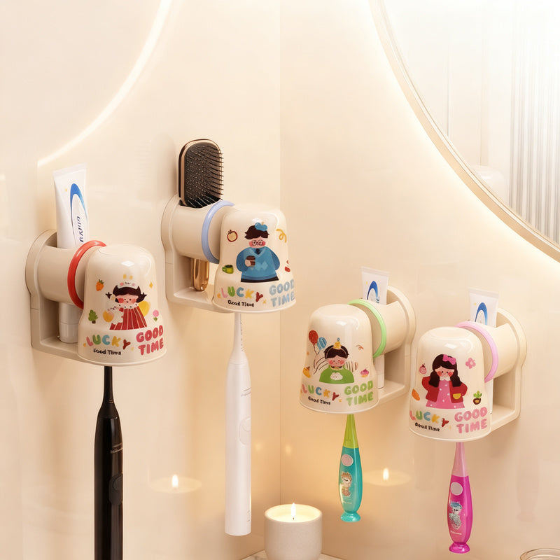 Toothbrush holder for sticking with toothbrush cup — product view 2