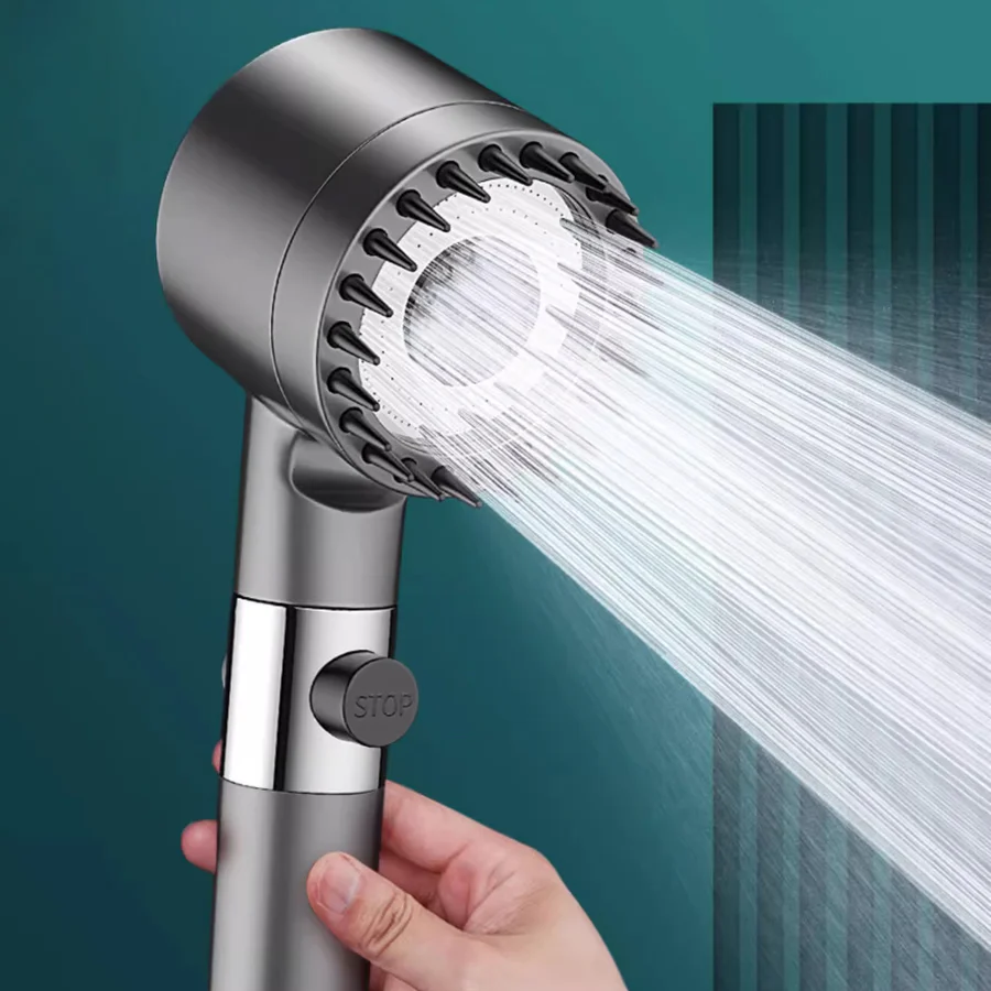 High-Pressure Shower Head with Microhole Water-Saving Plate — product view 1
