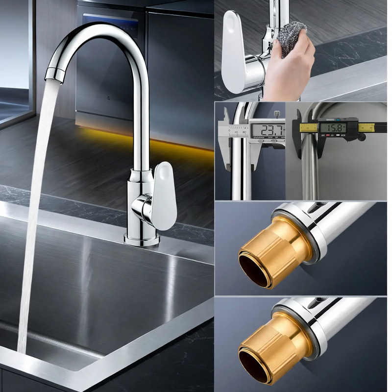 Kitchen mixer with universal joint and pressure compensation — product view 3