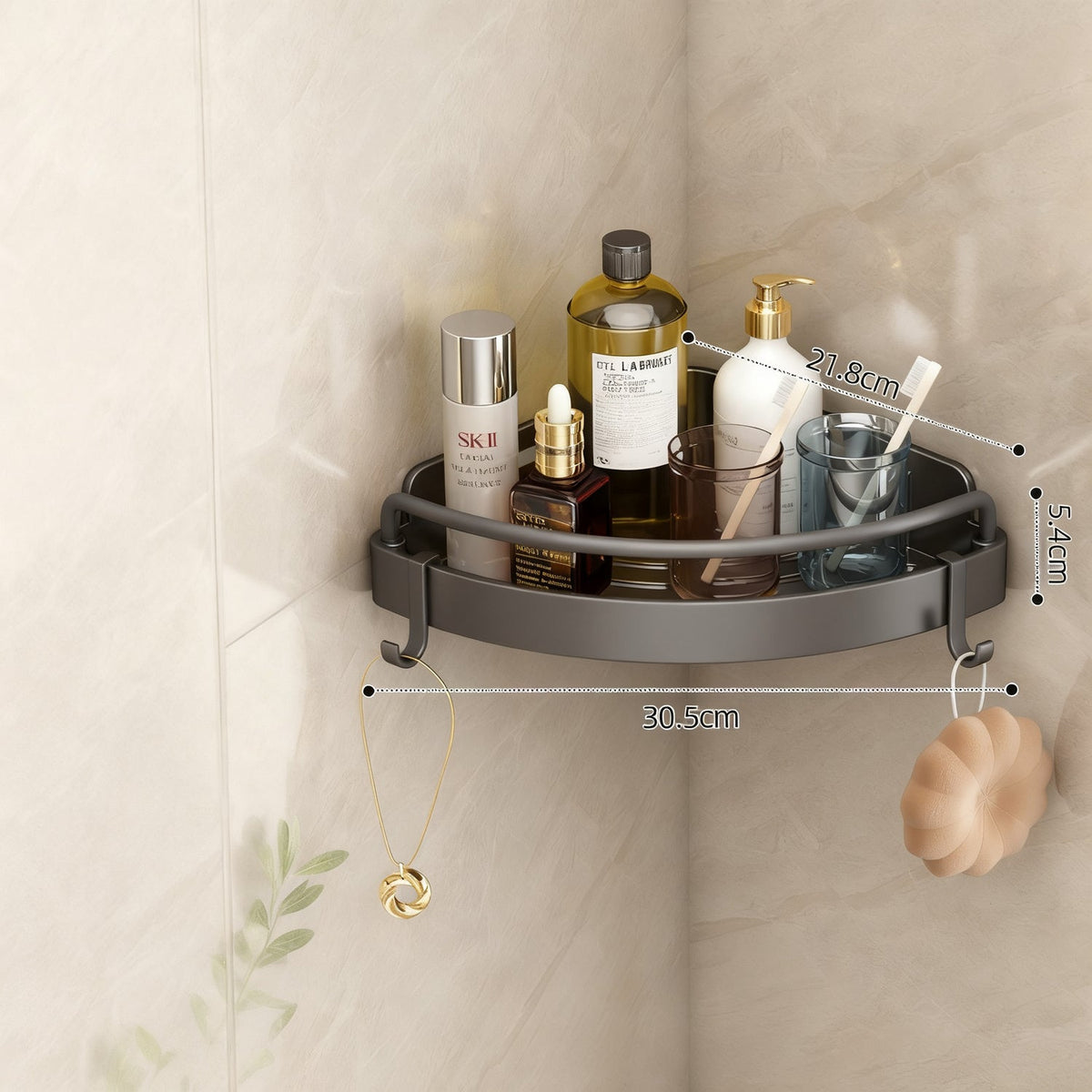 Triangle wall shelf, ABS, multi-layer, no drilling — product view 3