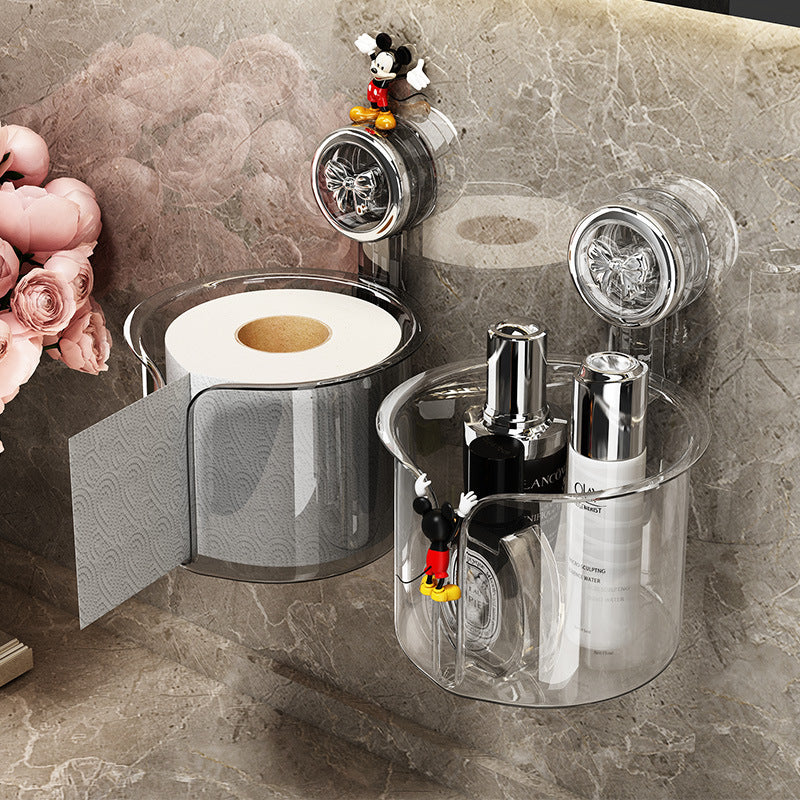 Toilet paper holder with suction cup, wall mountable — product view 1