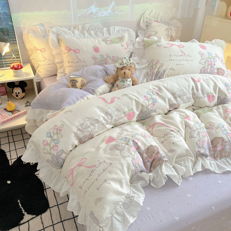 Cotton bedding with cartoon motifs, 4-piece — product view 3