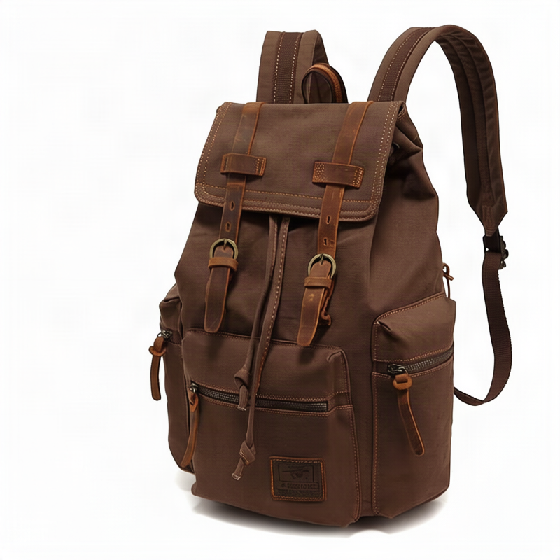 Linen backpack, 36–55 L, 15.6 inches, in vintage style — product view 6