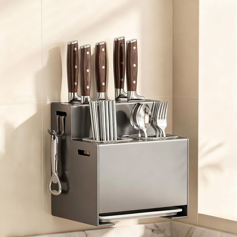 Knife and cutlery rack made of carbon steel for the countertop — product view 2