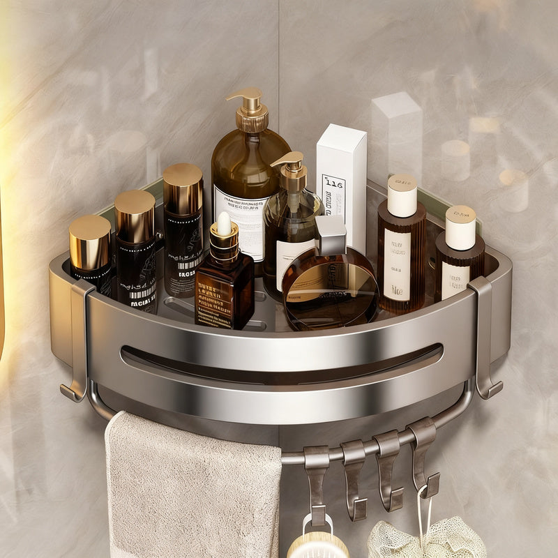 Triangle corner shelf for bathroom, no drilling — product view 2