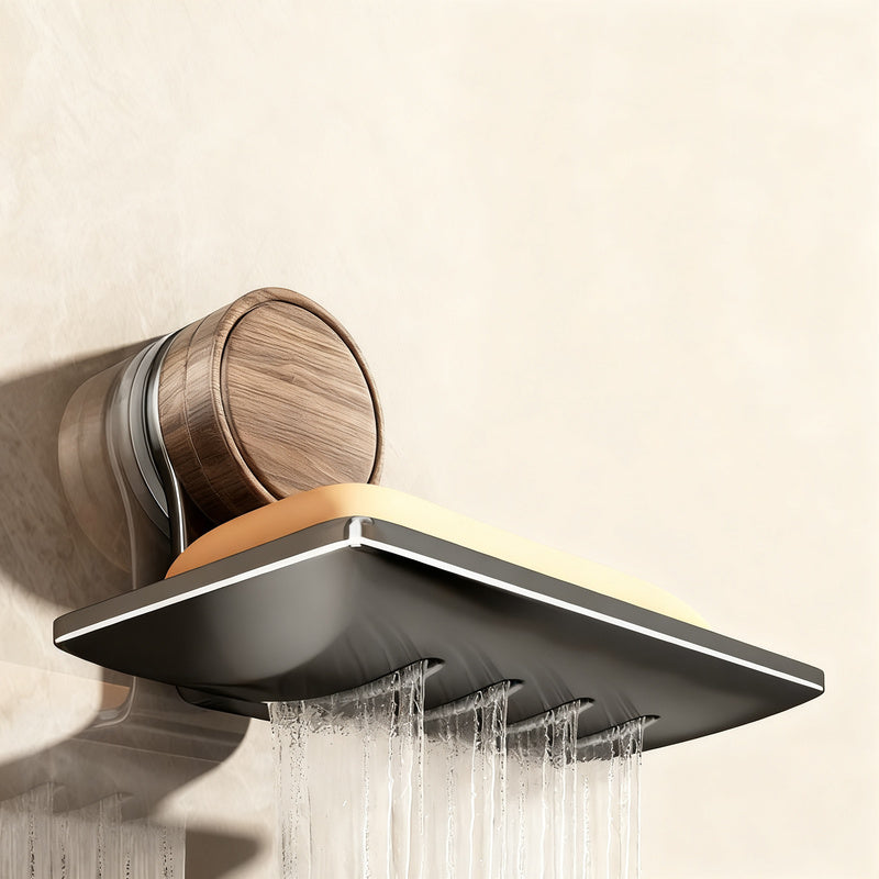 Wall-mounted soap dish with suction cup — product view 1