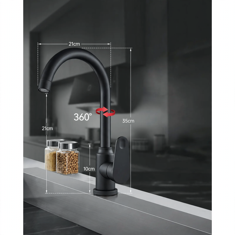 Kitchen mixer with universal joint and pressure compensation — product view 2