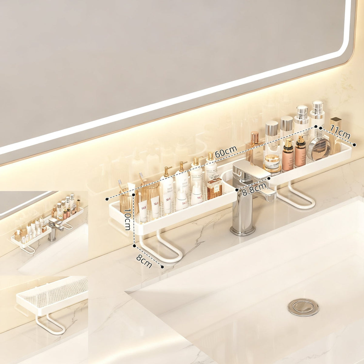 Bathroom shelf for sink without drilling — product view 7