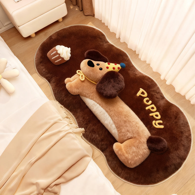 Animal motif bath mat, synthetic fur, washable — product view 2