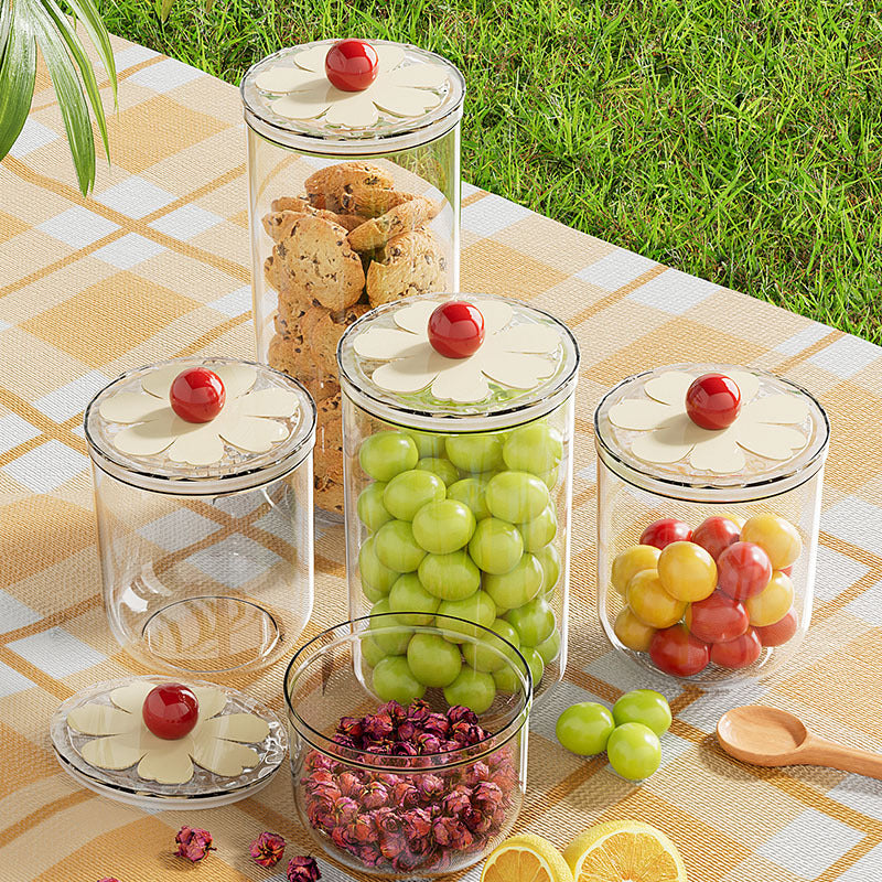 Plastic storage container, round, transparent — product view 3