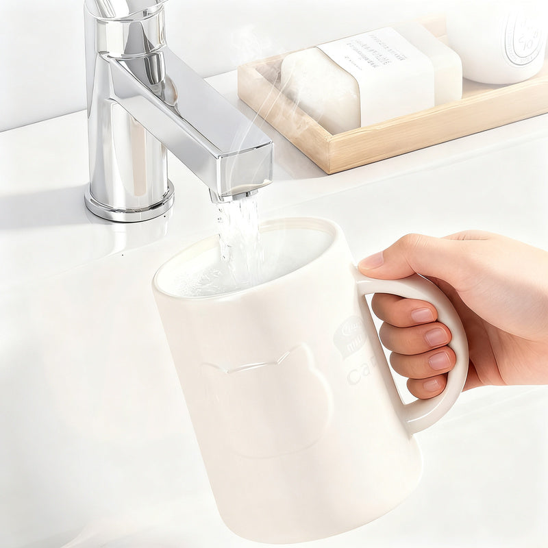 Plastic toothbrush cup with handle, non-slip — product view 3